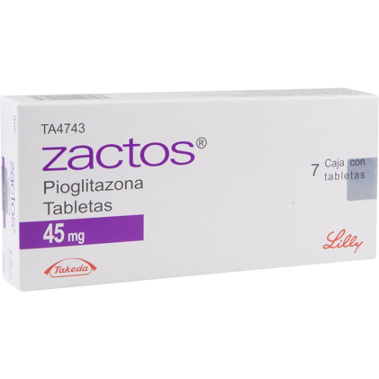 ACTOS ZACTOS PIOGLITAZONE 45 MG 7 TABS - DIABETES - Buy RX Brand And ...